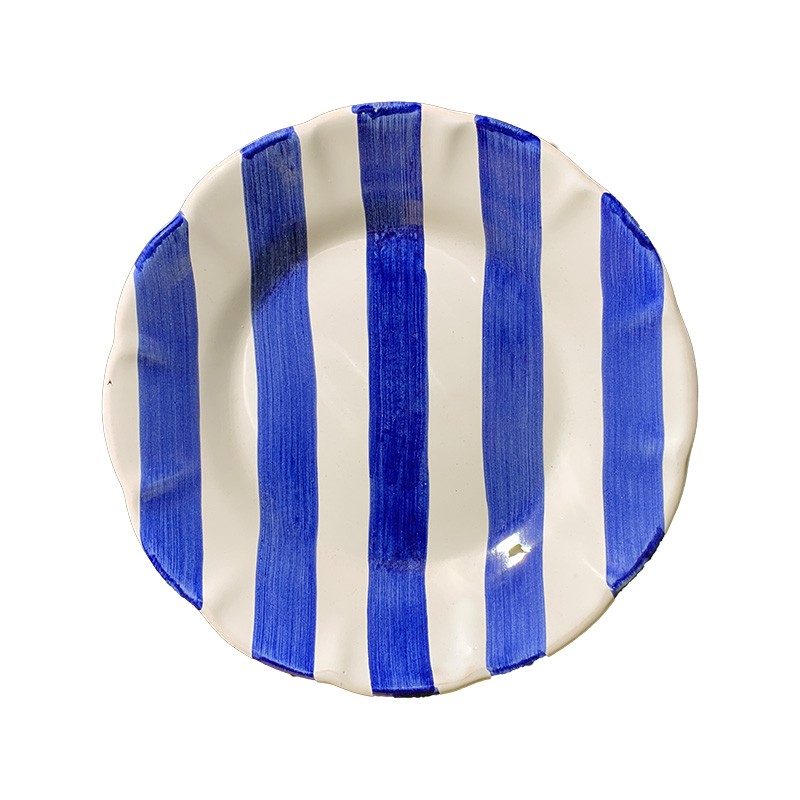 Assiette 16 cm Rayure Bleue