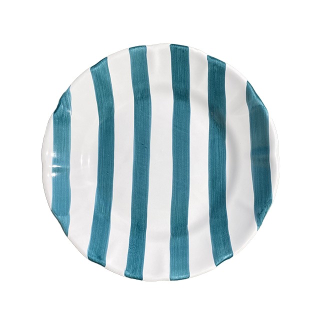 Assiette 25 cm Rayure Verte
