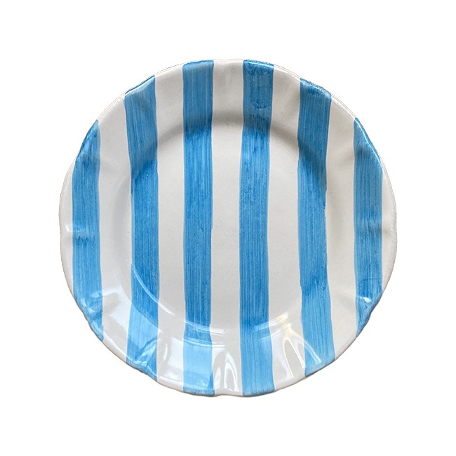 Assiette 21 cm Rayure Bleu Ciel