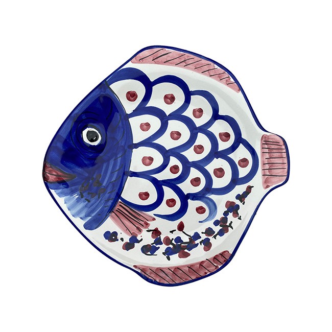 Assiette Poisson 23 cm Bleue
