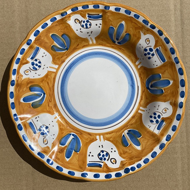 Assiette Pasta 25 cm Poule Orange