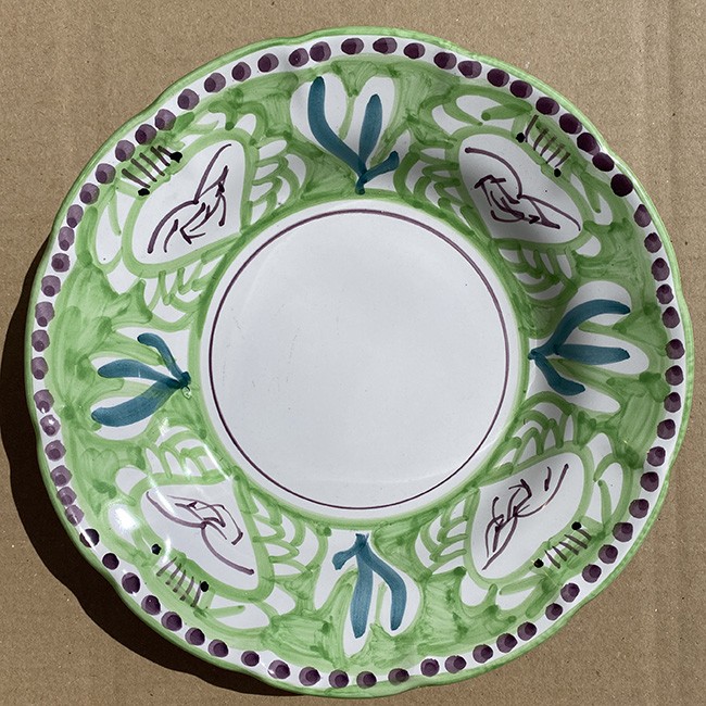 Assiette Pasta 25 cm Crabe Verte