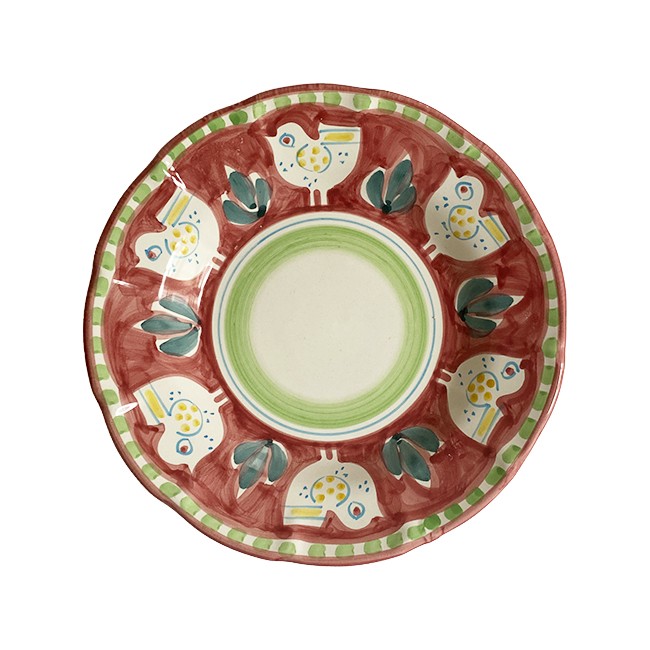 Assiette Pasta 25 cm Poule Rose