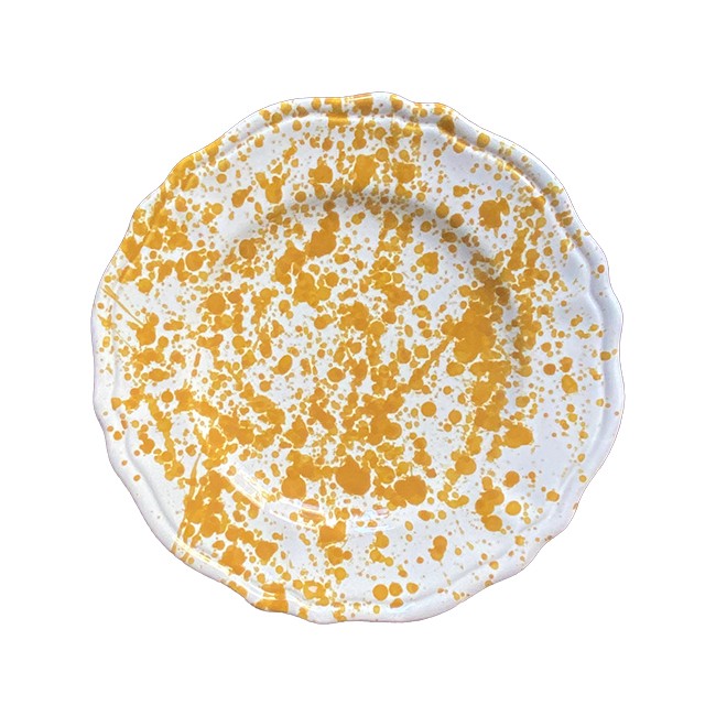 Assiette 25 cm Points Moutarde