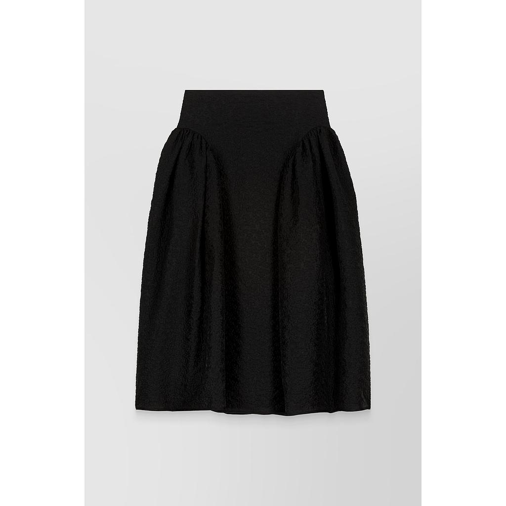 Panelled matelassé midi skirt