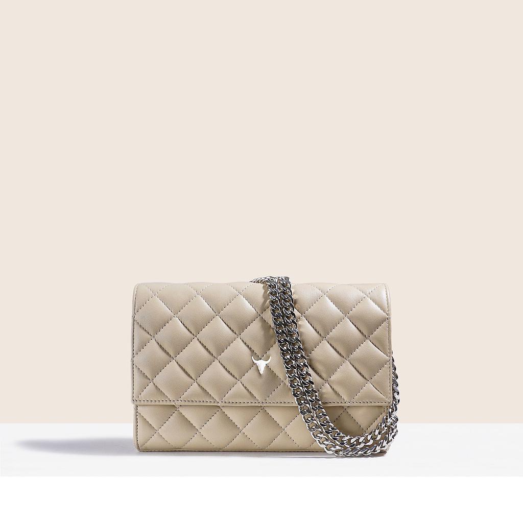 SAC NELLY ORIGINAL - CUIR BEIGE MATELASSÉ