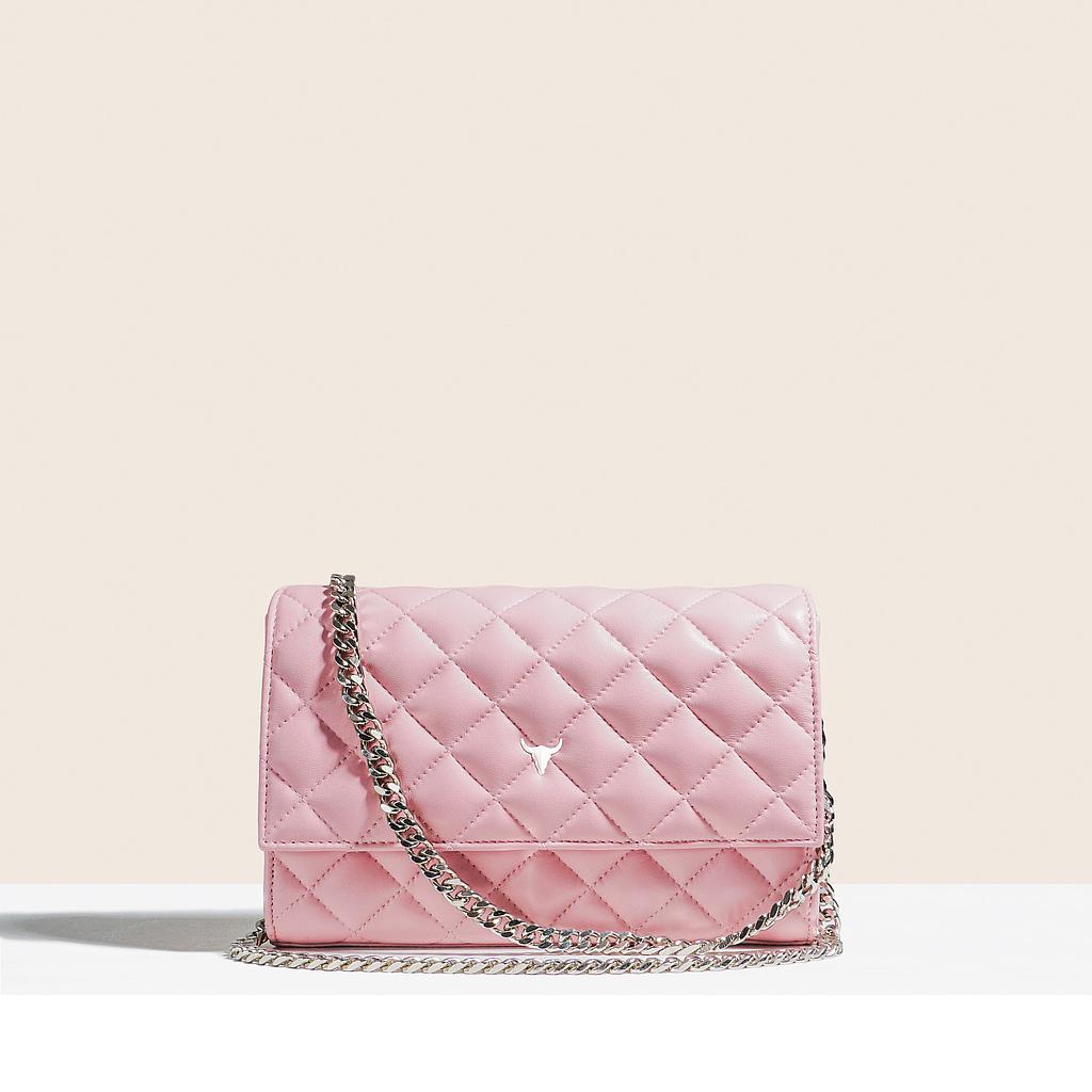 SAC NELLY ORIGINAL - CUIR ROSE MATELASSÉ