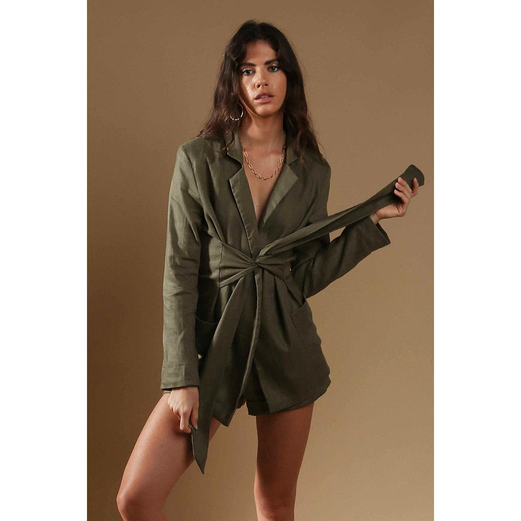 Blazer en lin Sarah Khaki