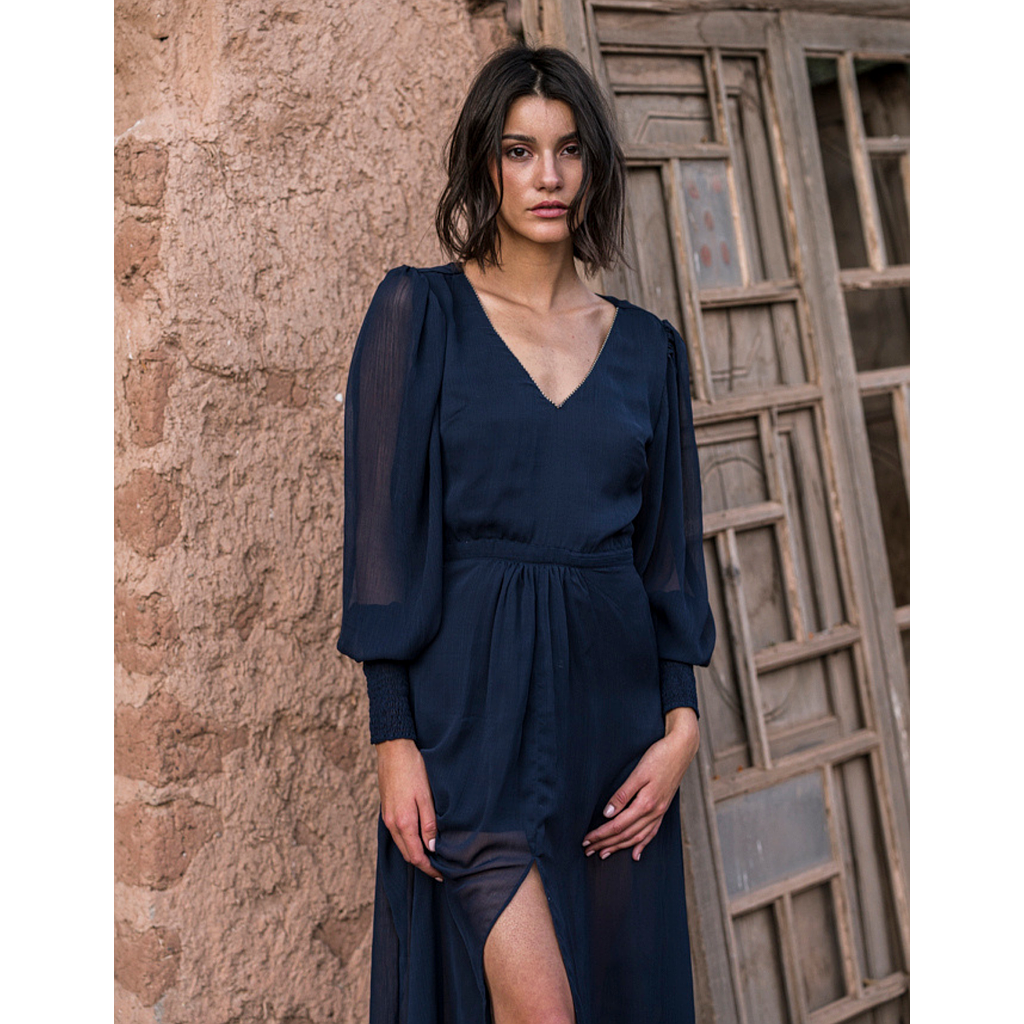 Robe longue Noor bleue nuit