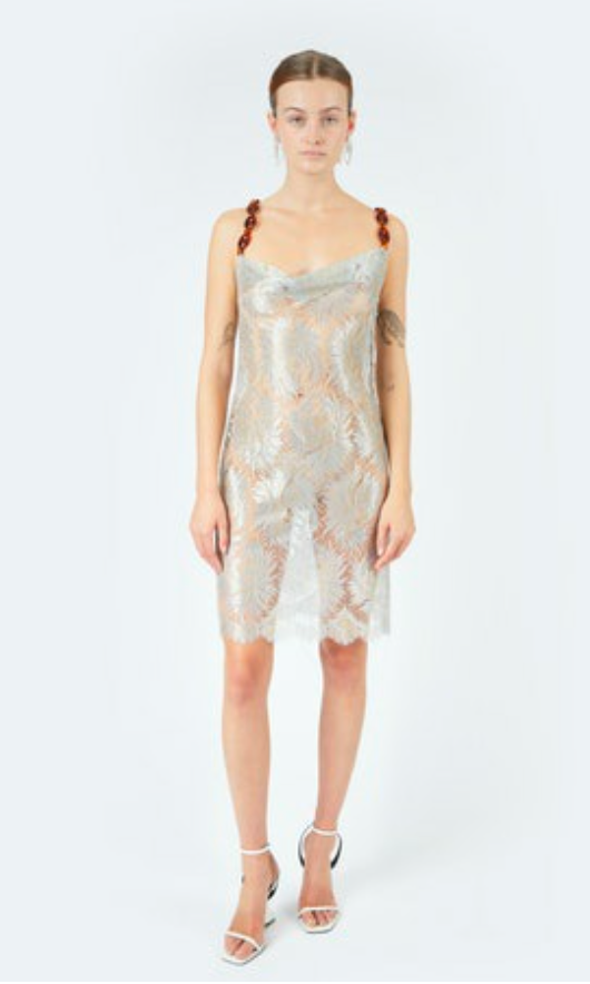 Chain detail slip mini dress
