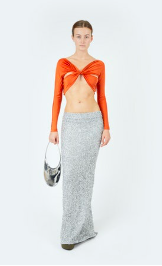 Cropped draped top