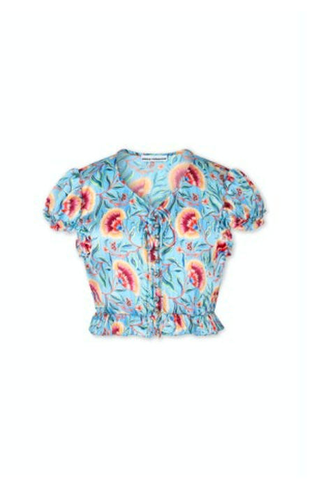 Cropped ruffle blouse