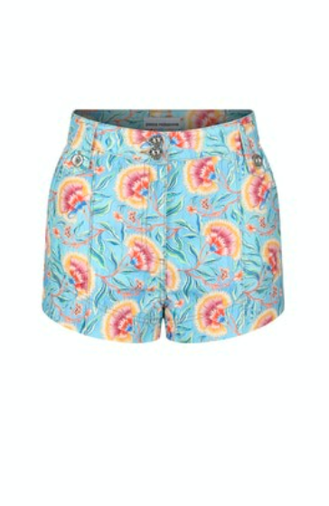 Flower printed cotton short