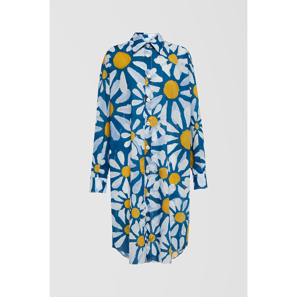 Flower printed voile midi dress