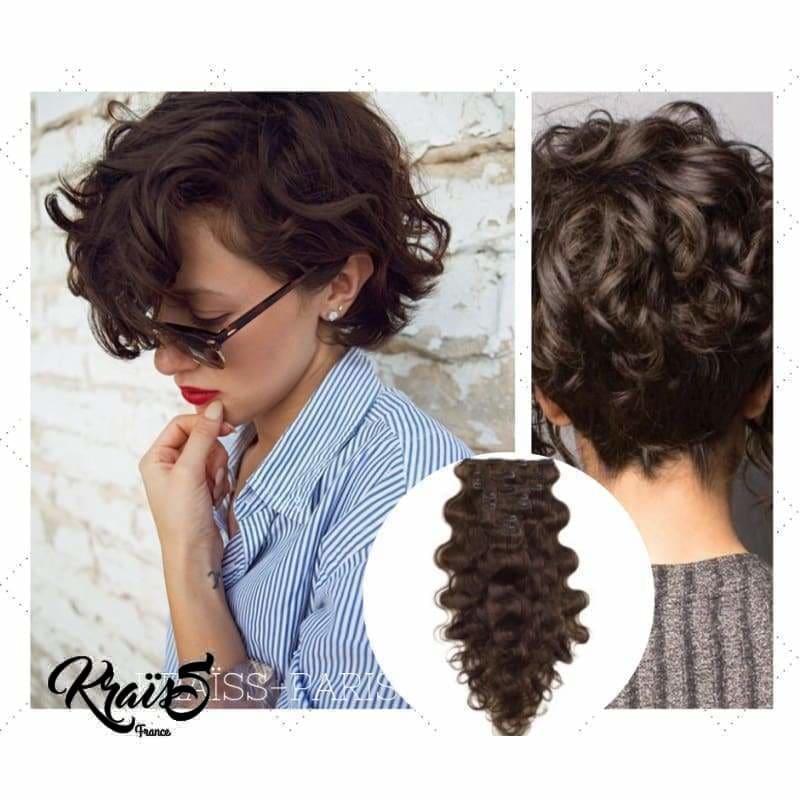Extension à clip bouclé Brun (#2)