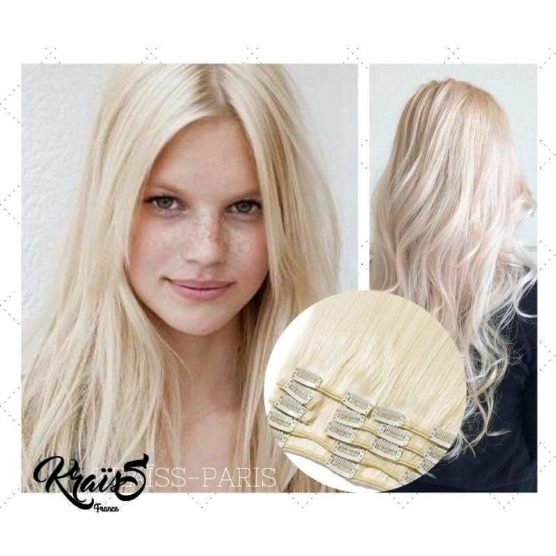 Extension à clip lisse Blond platine (#60)