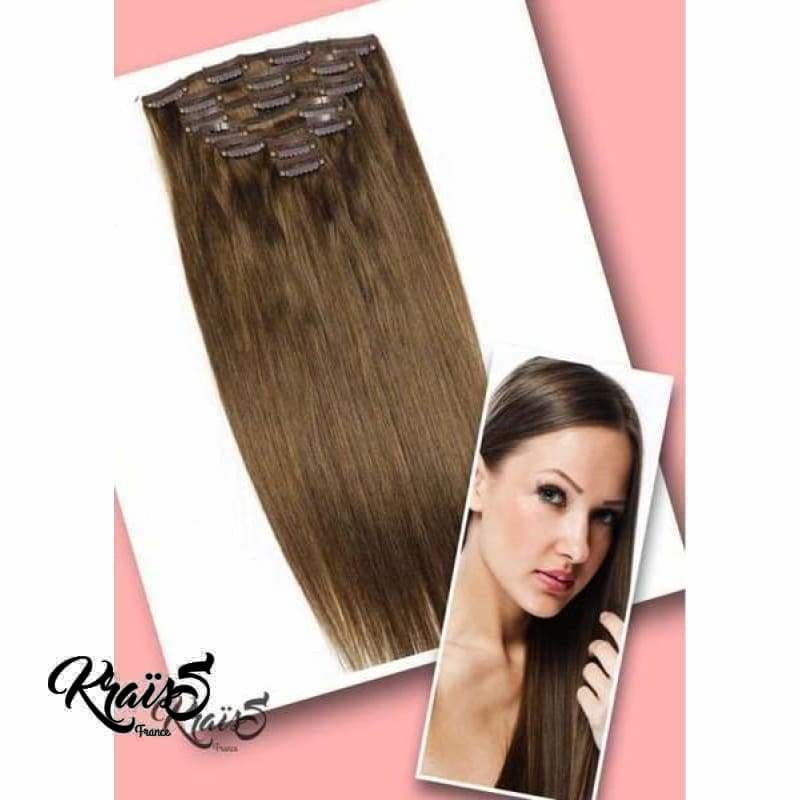 Extension à clip Lisse Naturelle Couleur 6 dit Noisette