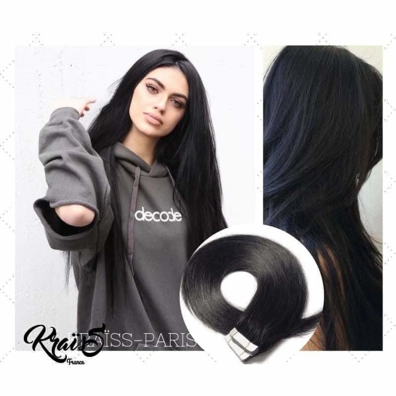 Extension adhésive lisse Noir naturel (#1b)