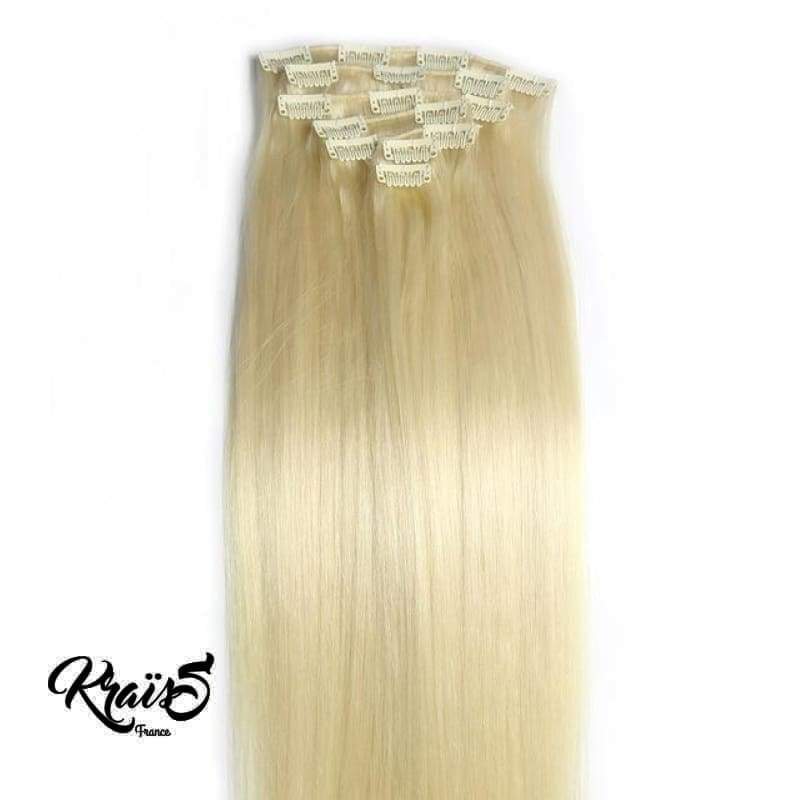 Extensions à clip Lisse Couleur 60 dit " Blond Platine "
