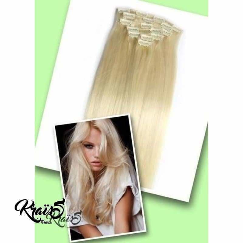Extensions à clip naturelle Blond Platine