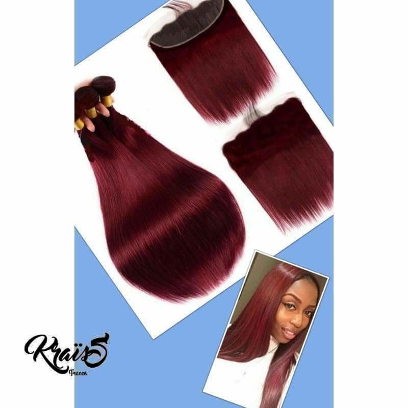 Formule Brésilienne Lisse Rouge Burgundy 99J ( 3 paquets + 1 closure frontale)