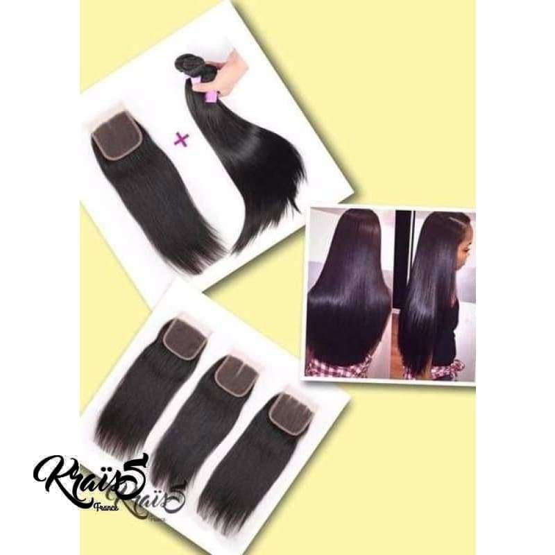 Formule Péruvienne Lisse  (3 paquets + 1 closure de votre choix)