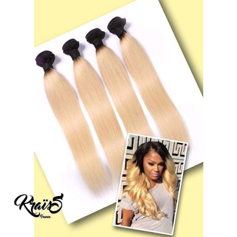 Mèche Brésilienne Ombrée couleur 1B/613 (4 paquets)