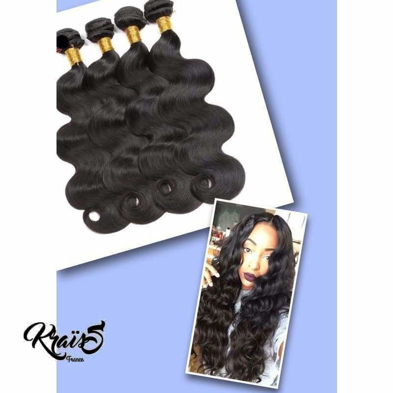 Mèche Malaisienne Ondulée 1B Noir Naturel (4 paquets)