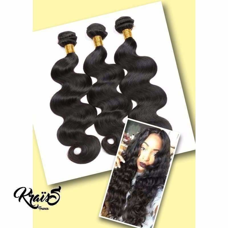 Mèches Brésilienne Ondulée  couleur 1B Noir Naturel (3 paquets)