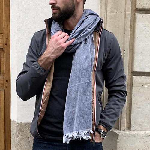 foulard coton indigo