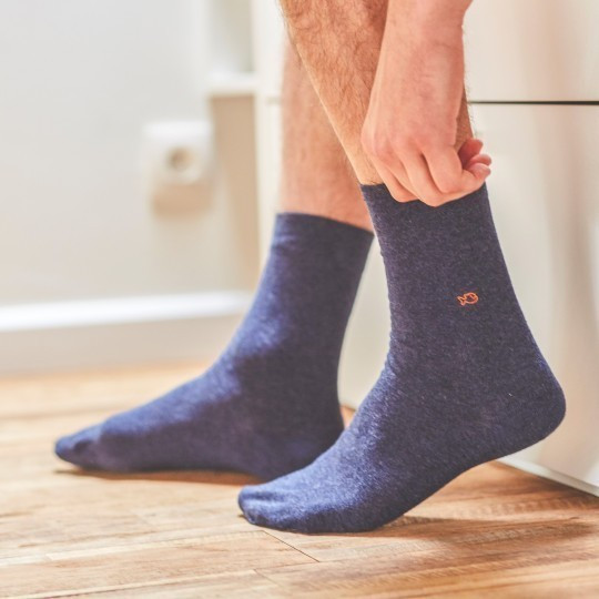 chaussettes bleu chiné