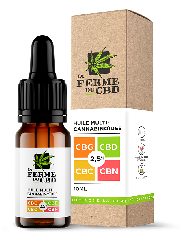 Huile multi-cannabinoïdes 2,5%