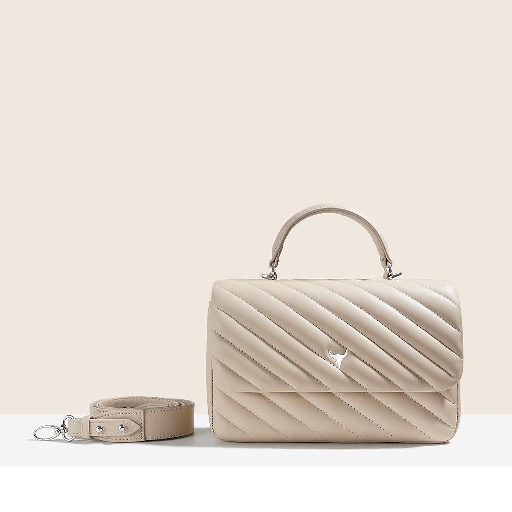 SAC BRIGITTE ORIGINAL - CUIR BEIGE MATELASSÉ