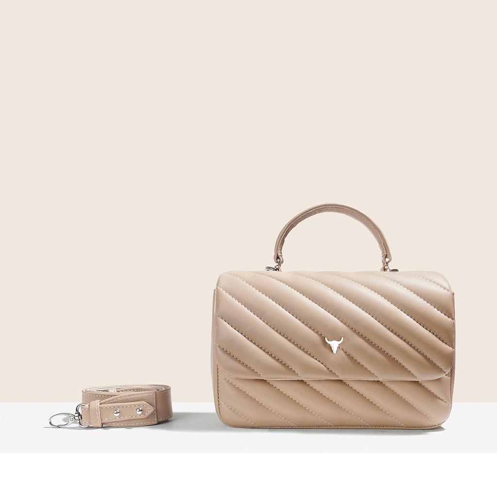 SAC BRIGITTE ORIGINAL - CUIR NUDE MATELASSÉ