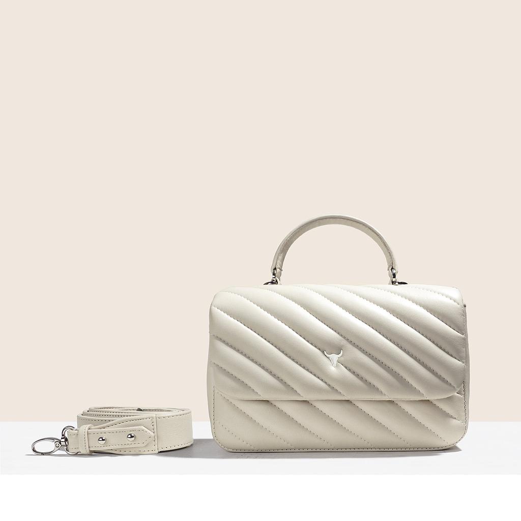PRÉ-COMMANDE SAC BRIGITTE ORIGINAL - CUIR OFF - WHITE MATELASSÉ