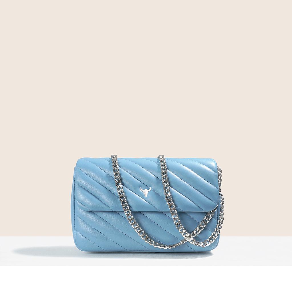 SAC JOSH ORIGINAL - CUIR BLEU MATELASSÉ