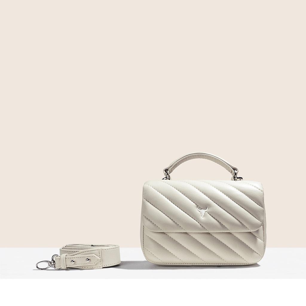 SAC MINI BRIGITTE - CUIR OFF - WHITE MATELASSÉ