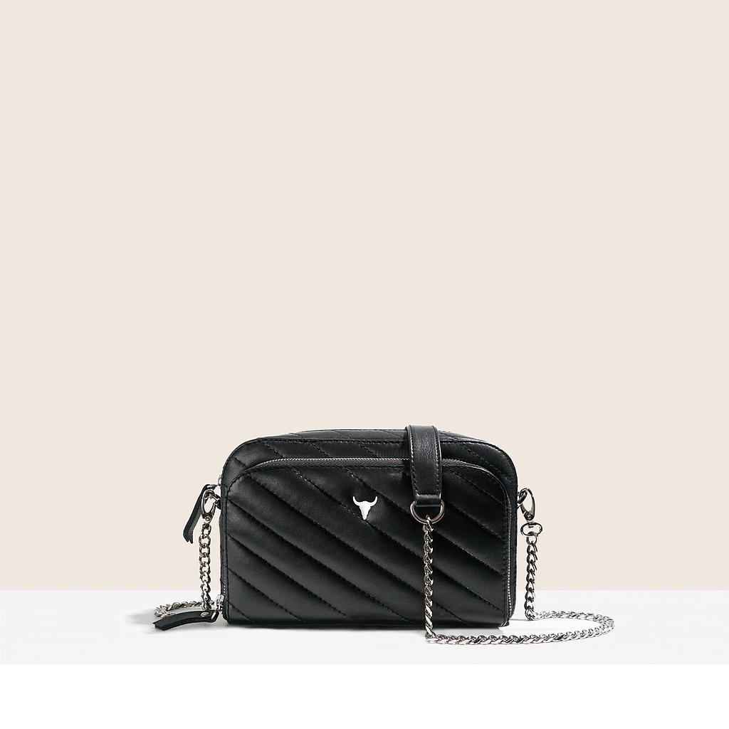 SAC MONIQUE - CUIR NOIR MATELASSÉ