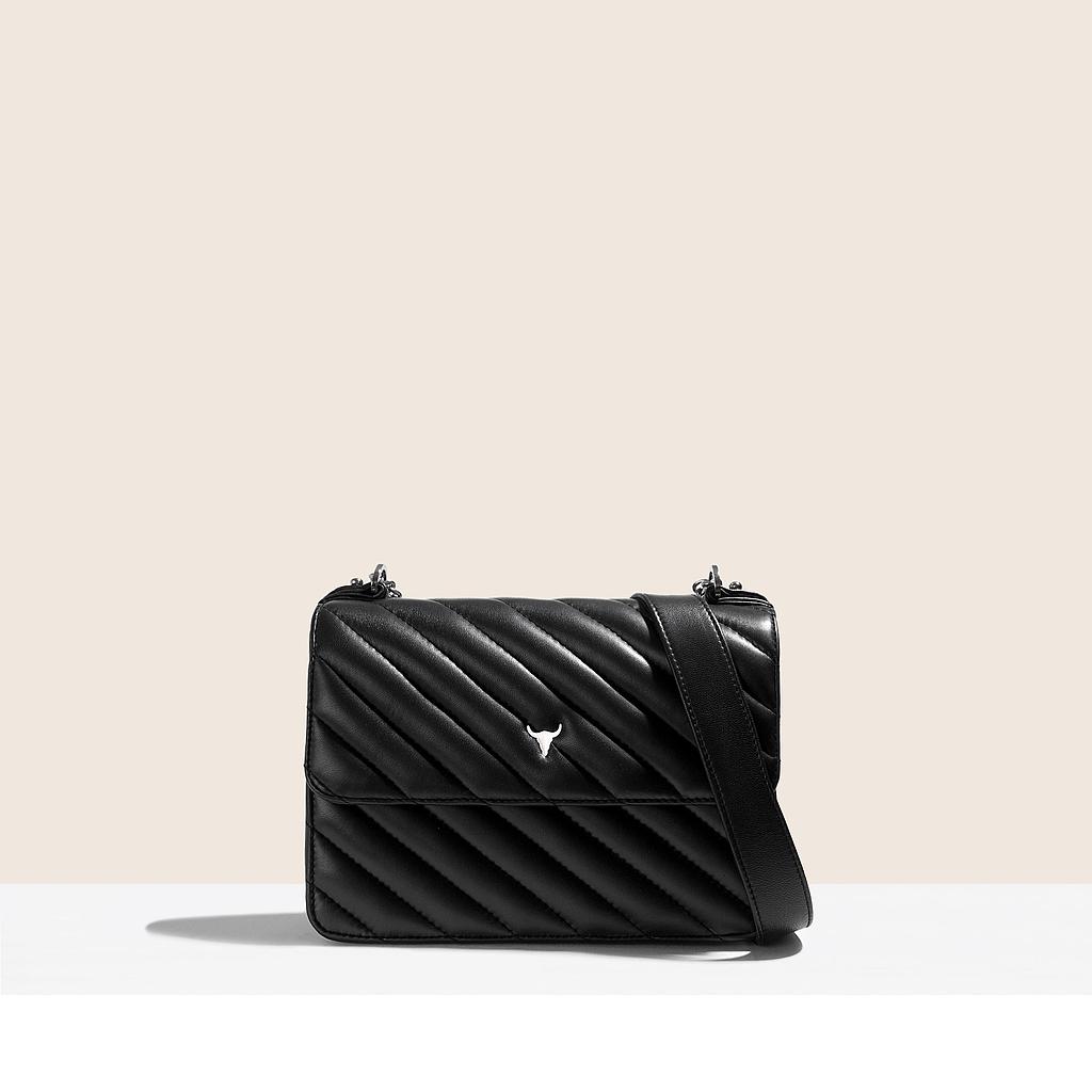 SAC OLIVIA - CUIR NOIR MATELASSÉ