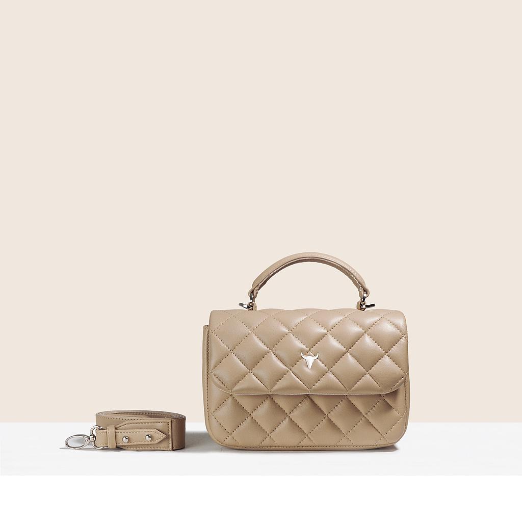 SAC MINI BRIGITTE - CUIR NUDE MATELASSÉ