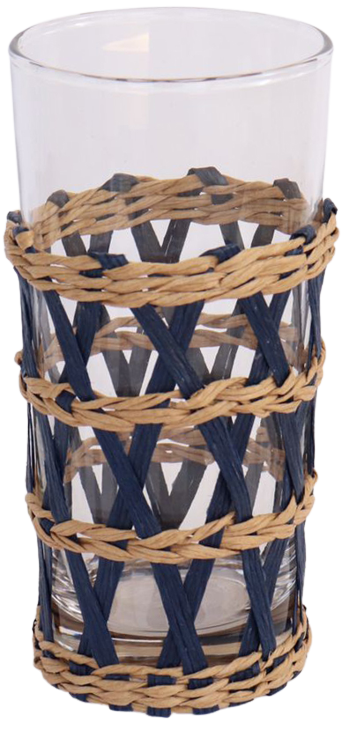 Drinking Glass Hi-Ball Natural and Blue ( Set/16 Pcs )
