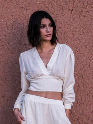 Crop-top Anais crème