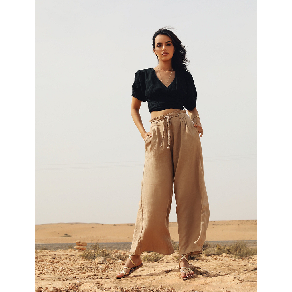 Pantalon Palazzo Camélia Sable