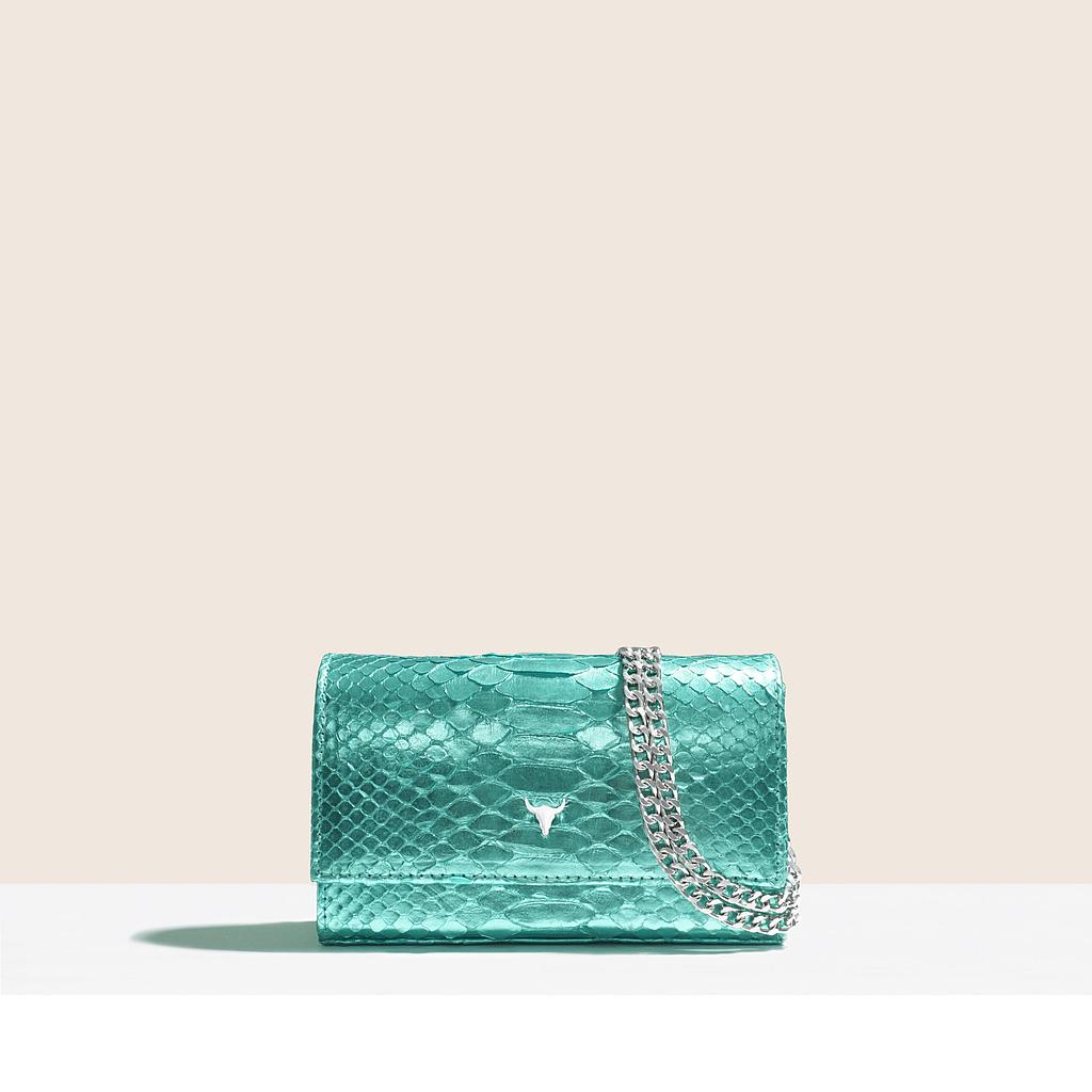 PRÉ-COMMANDE SAC MINI NELLY - PYTHON METALLIC BLUE - LIVRAISON LA SEMAINE DU 6 JUIN