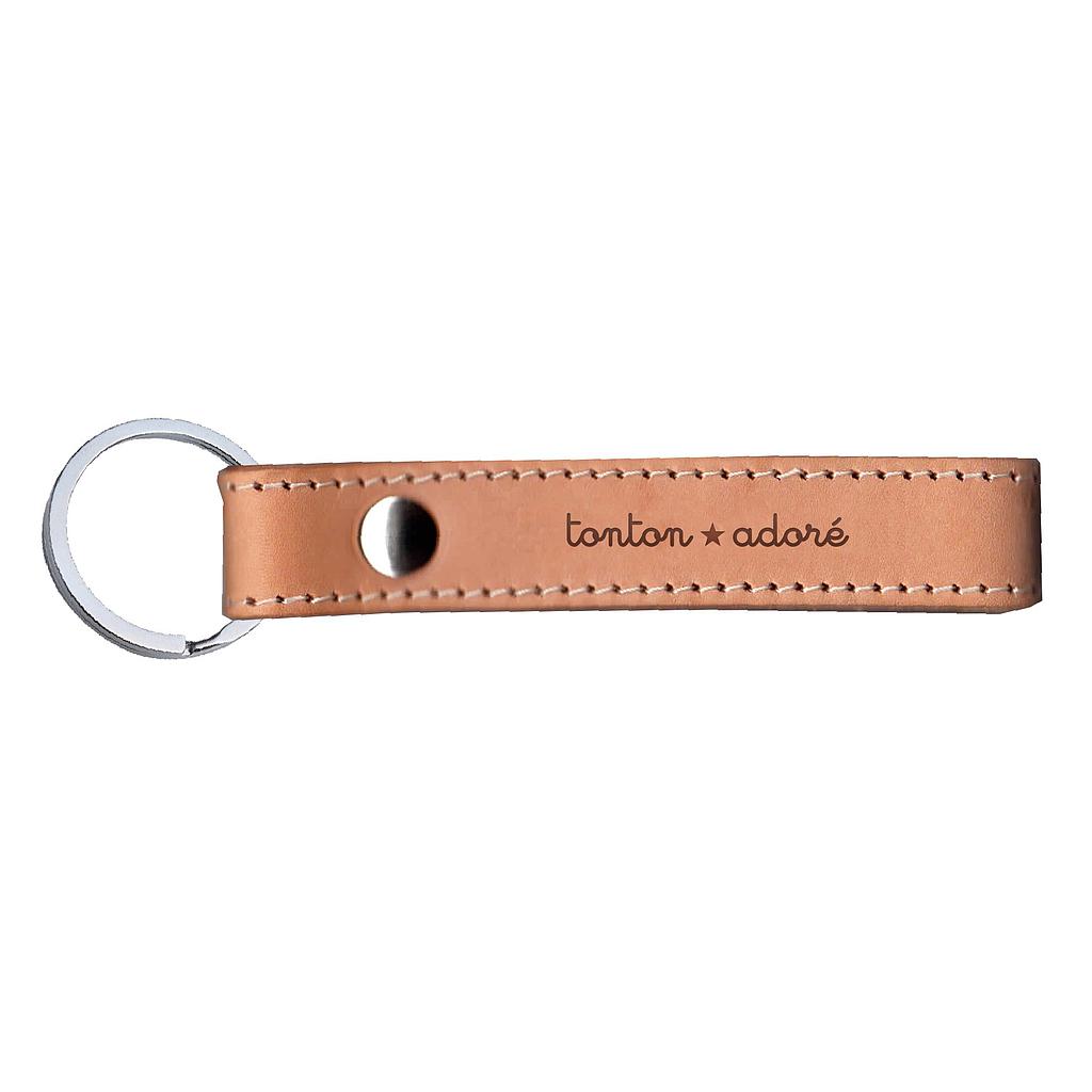 Porte clefs - Cuir naturel " tonton adoré