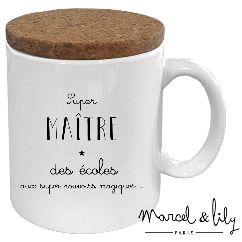 Mug avec son couvercle en liège "Maître"
