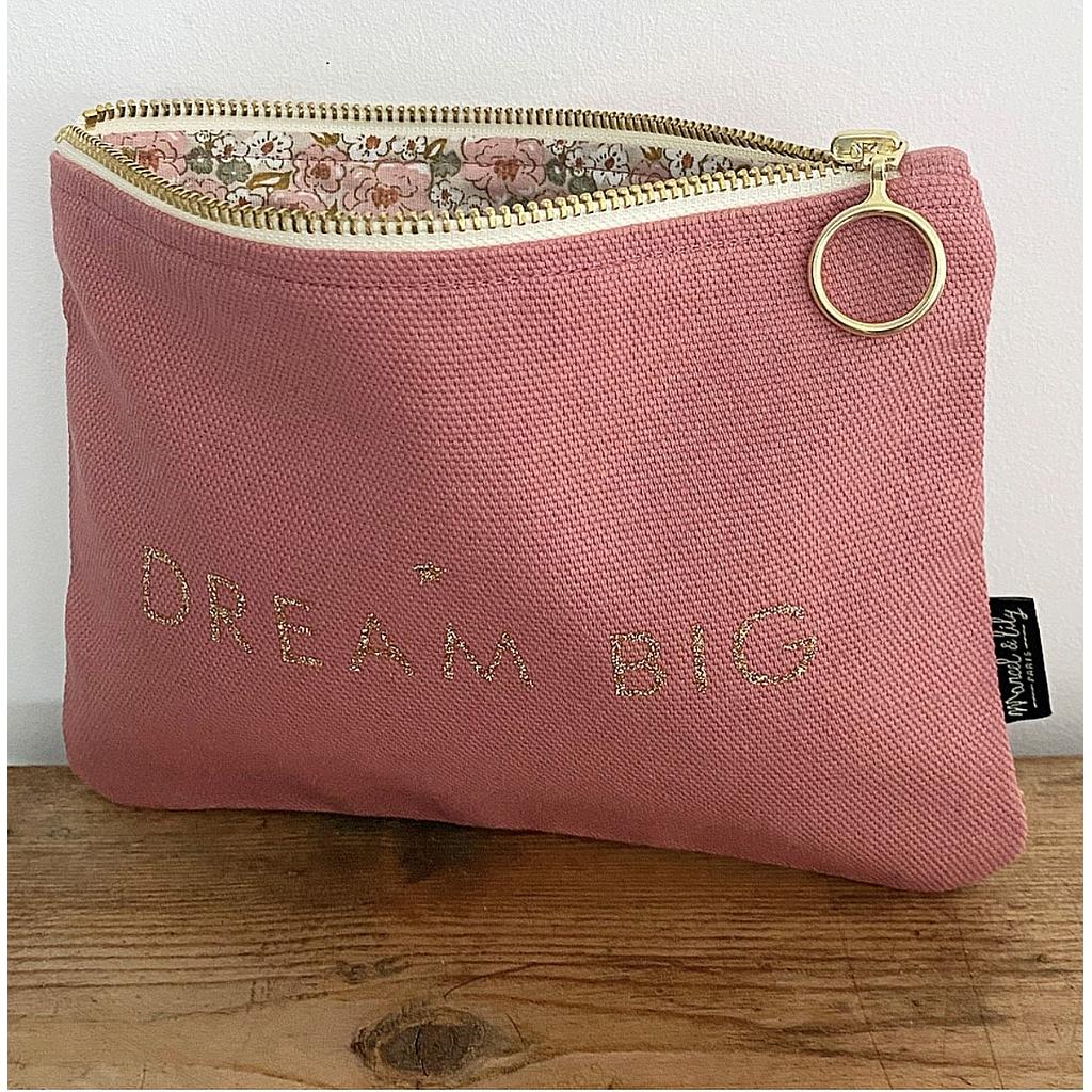 Trousse vieux rose "Dream big"