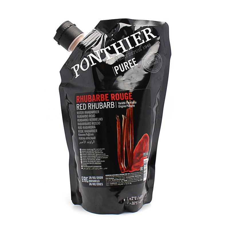 Purée réfrigérée de rhubarbe rouge - 1kg