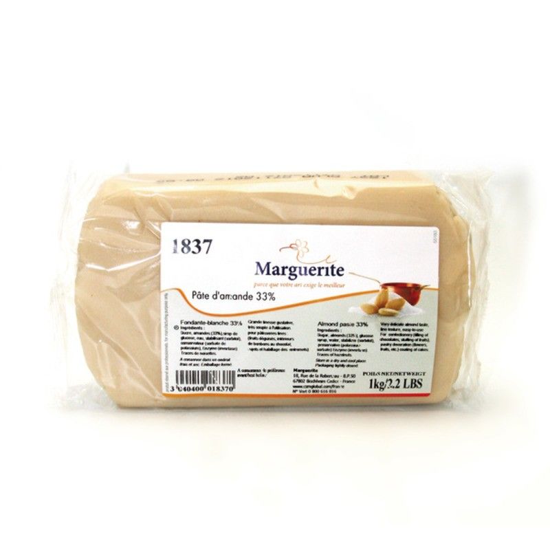 Pâte d'amande blanche 33% - 1kg