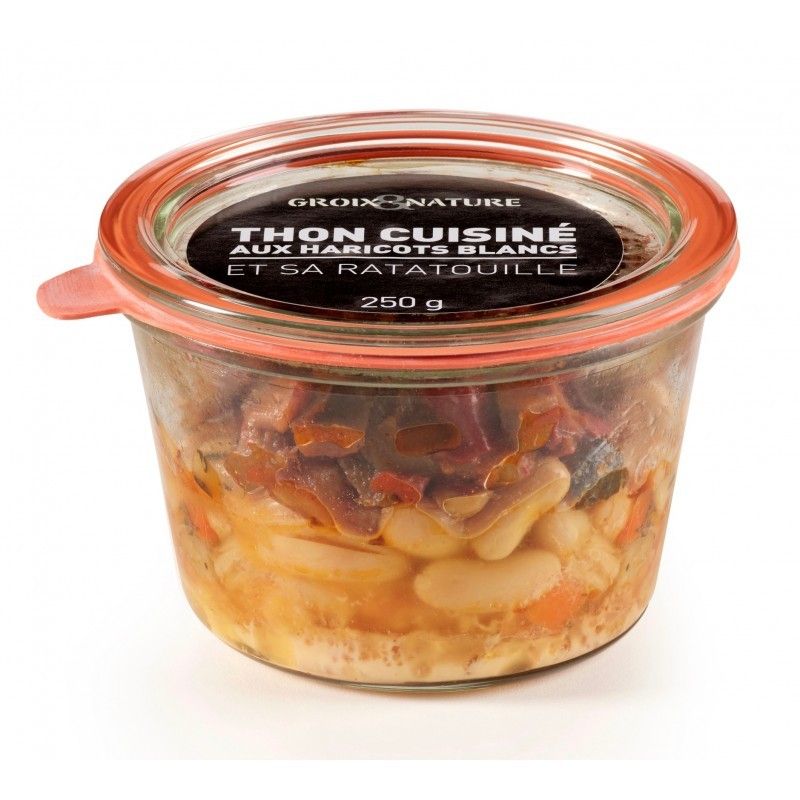 Thon cuisiné aux haricots blancs et sa ratatouille - 250g